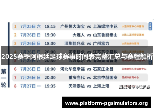 2025赛季阿根廷足球赛事时间表完整汇总与赛程解析 2025赛季阿根廷足球赛事时间表完整汇总与赛程解析